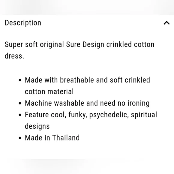 Sure Design Made In Thailand Tunic Dress, Size XL, NWOT - Picture 9 of 9